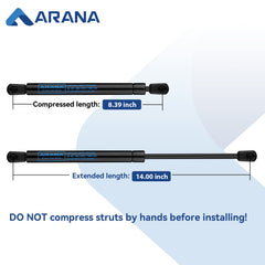 ARANA SX140P15 compressed-length struts fit compact spaces on toolboxes.