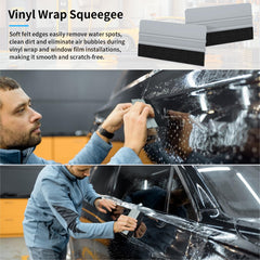 Arayker squeegee used on car window film to reduce bubbles.