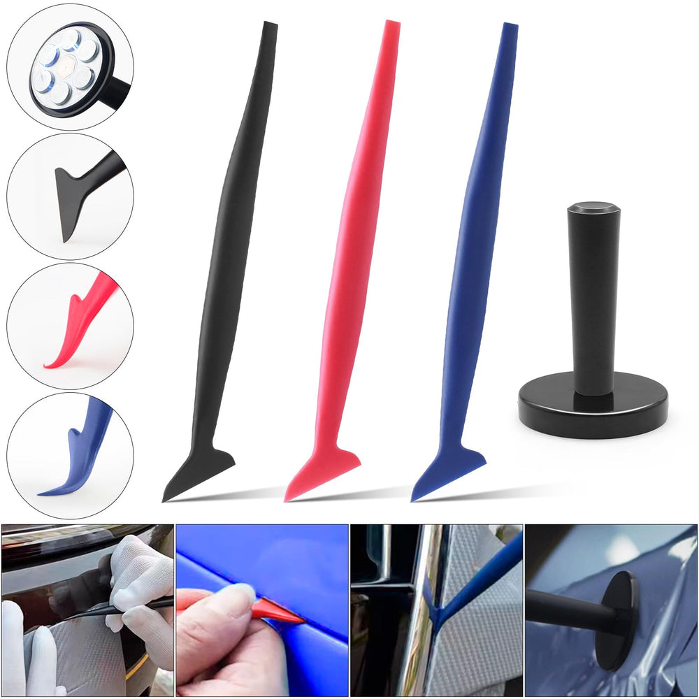Arayker felt squeegee minimizes scratches on glass and paint.