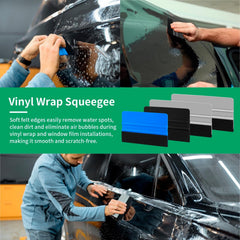 Arayker magnetic holder secures vinyl during wrap installation.