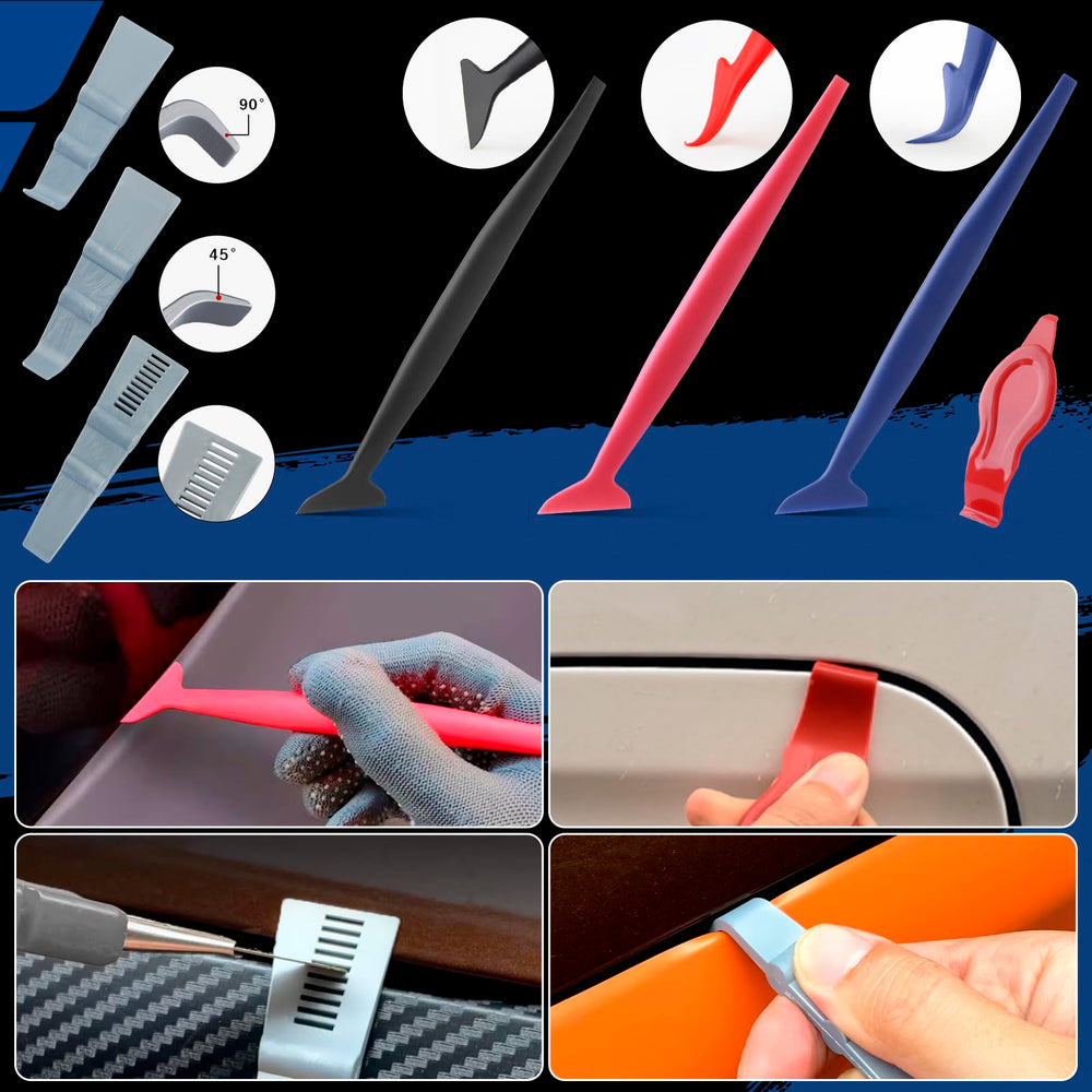 Arayker micro squeegee for edges and curved surfaces.