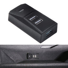 Arcoche glove box USB hub aligned with Model Y Juniper interior, four-port expansion