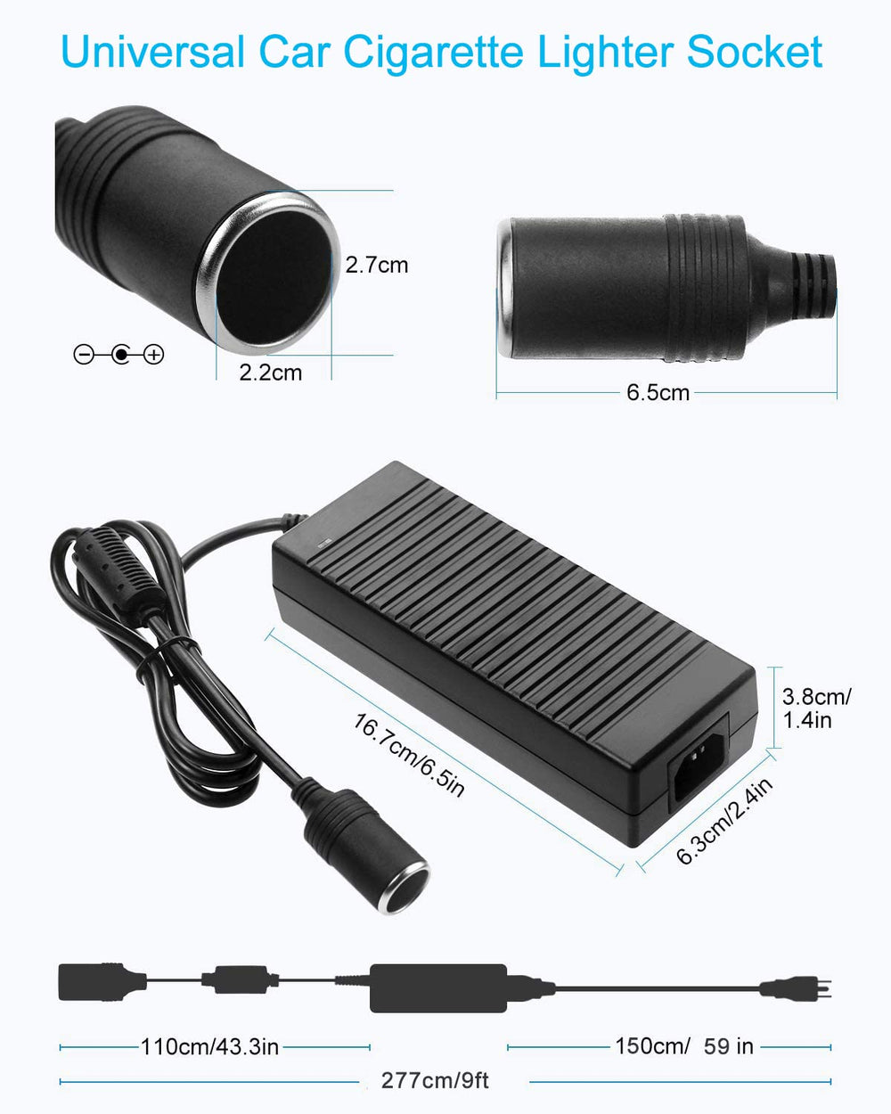 Arecwy car lighter adapter in use powering a 12V device at home or on the road.