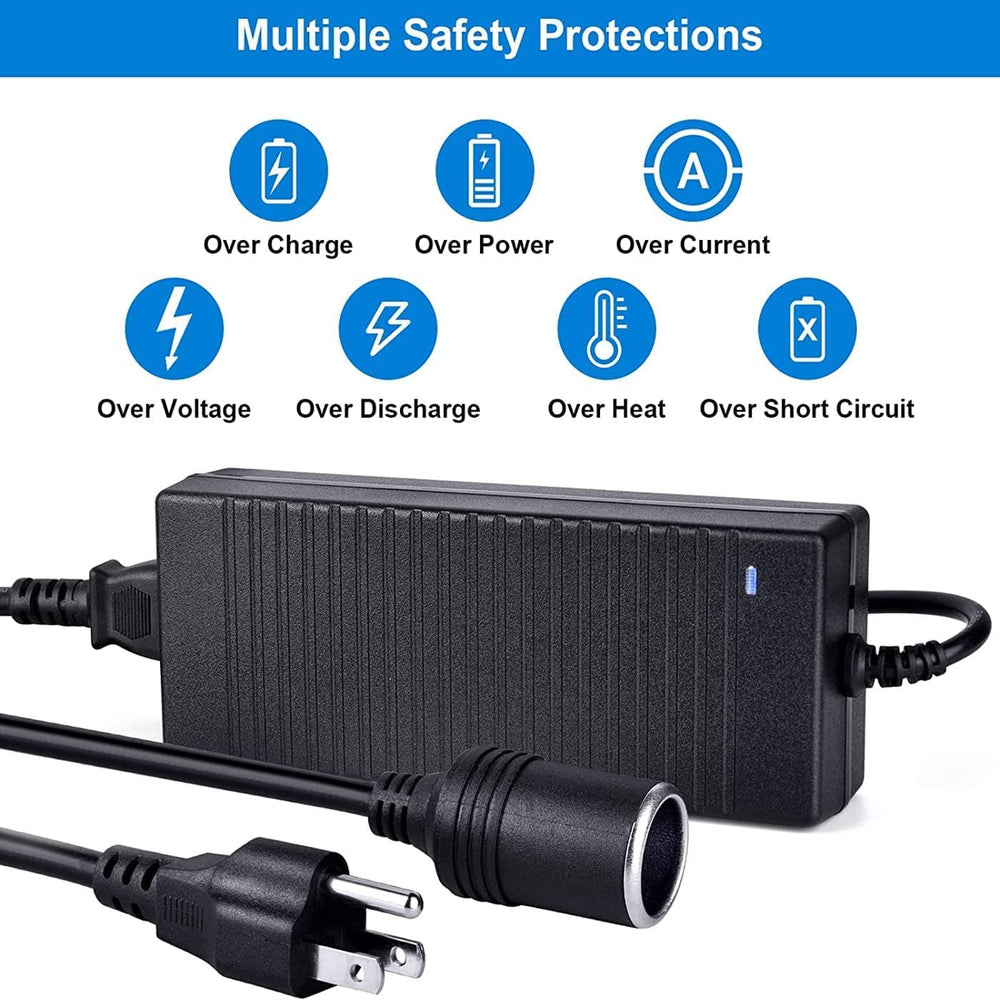 Arecwy converter powering tire inflator or dashcam for convenient vehicle maintenance.