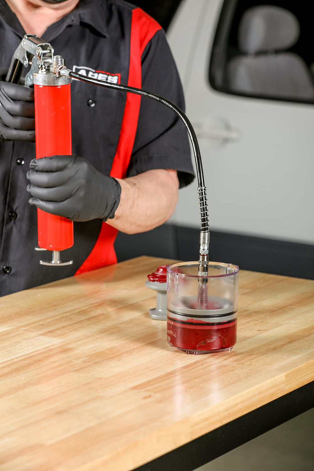 ARES Deluxe Bearing Packer supports bearings up to 3-1/2 inches OD for versatile maintenance.