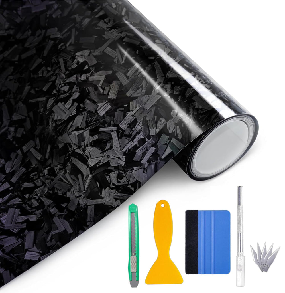 Arespark gloss forged carbon wrap on car hood for a sleek, durable upgrade