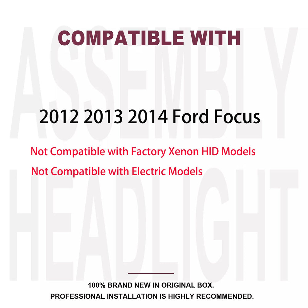 Aresparts headlights set with bulbs included for Ford Focus; plug-and-play installation