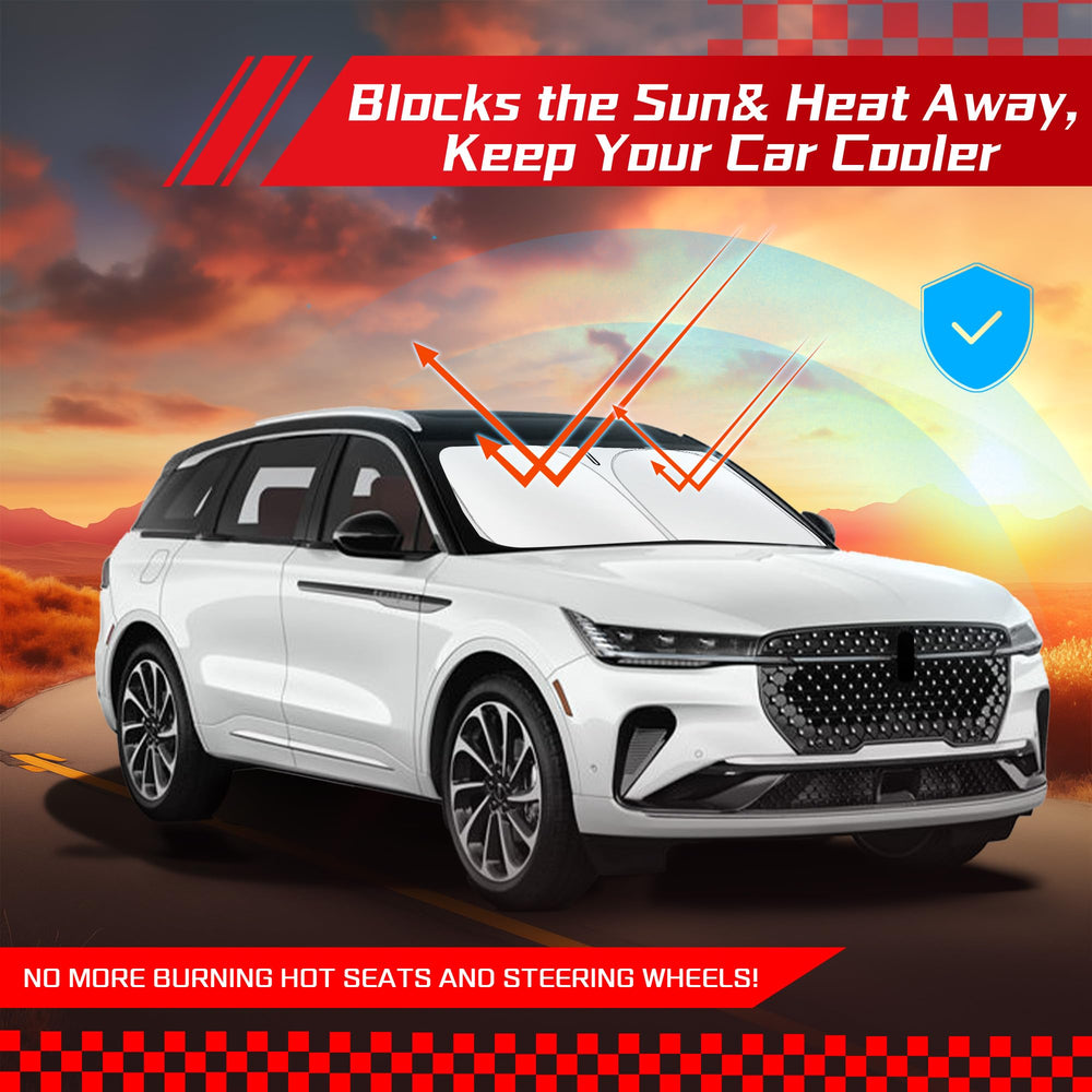 ARISMOTOR sun shade offers cooler cabin and preserved interior on hot days.