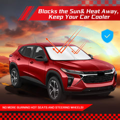 ARISMOTOR windshield shade protects interior from fading and cracking.