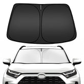 ARISMOTOR RAV4 windshield sun shade folded for easy storage.