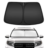 ARISMOTOR Ridgeline sunshade front-fit covers the windshield for full UV protection.