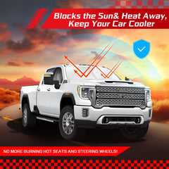 ARISMOTOR custom-fit seal shown on Silverado/Sierra windshield for precise protection.