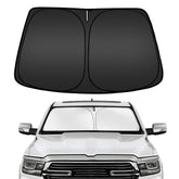 ARISMOTOR windshield sun shade folded compactly in a bag for easy transport.