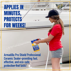 Armadillo Pro Shield dries clear without rubbing or buffing after application.