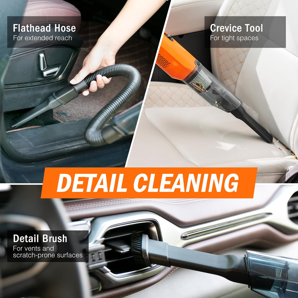 Armor All AA12V2 orange in-use shows 15-foot reach for tight spaces