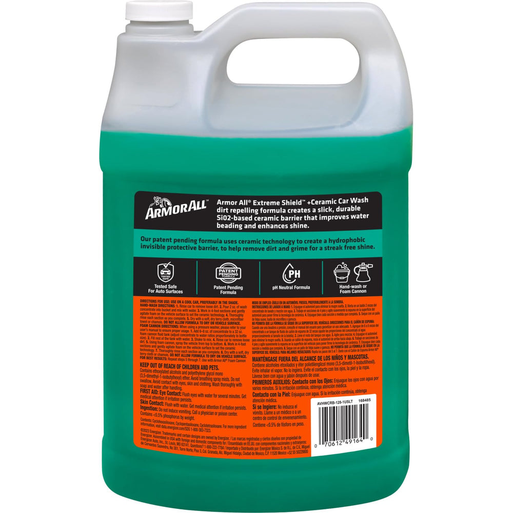 Armor All Extreme Shield Ceramic Car Wash in a 1 gallon bottle ready for at-home use.
