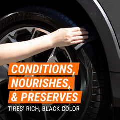 Even coverage on tire sidewall using Armor All Extreme Tire Shine Spray