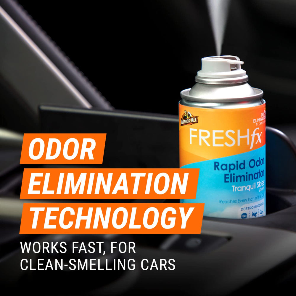Food and smoke odors addressed by Freshfx in a vehicle cabin.