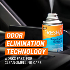 Food and smoke odors addressed by Freshfx in a vehicle cabin.