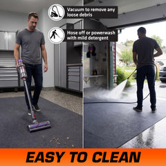 Armor All Garage Floor Mat easy to clean with vacuum or hose.