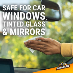 Armor All glass wipes remove filmy residue for streak-free shine.