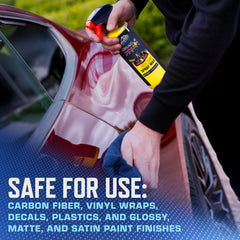 Safe on carbon fiber and vinyl wraps for exterior protection.