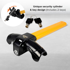 Universal fit for Armor All steering wheel lock on 5.5–5.7 inch wheels.