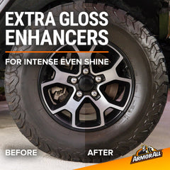 Armor All Tire Shine dries in about five minutes on a clean tire