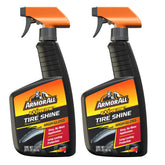 Armor All Tire Shine spray bottle showing rich gloss after application