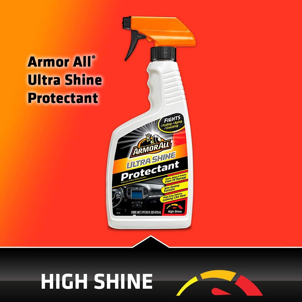 Armor All Ultra Shine bottle pump demonstrates easy spray application.
