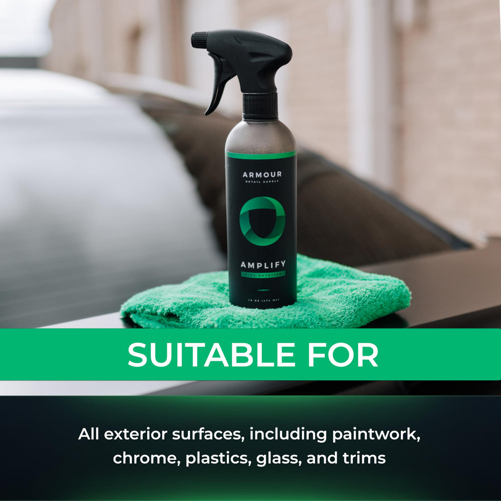 Armour Detail Supply Amplify safe on all exterior surfaces including paint and glass.