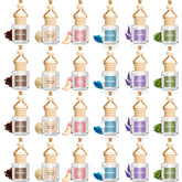 AROIC 24-pack car air fresheners with packaging display for easy selection in the car interior.