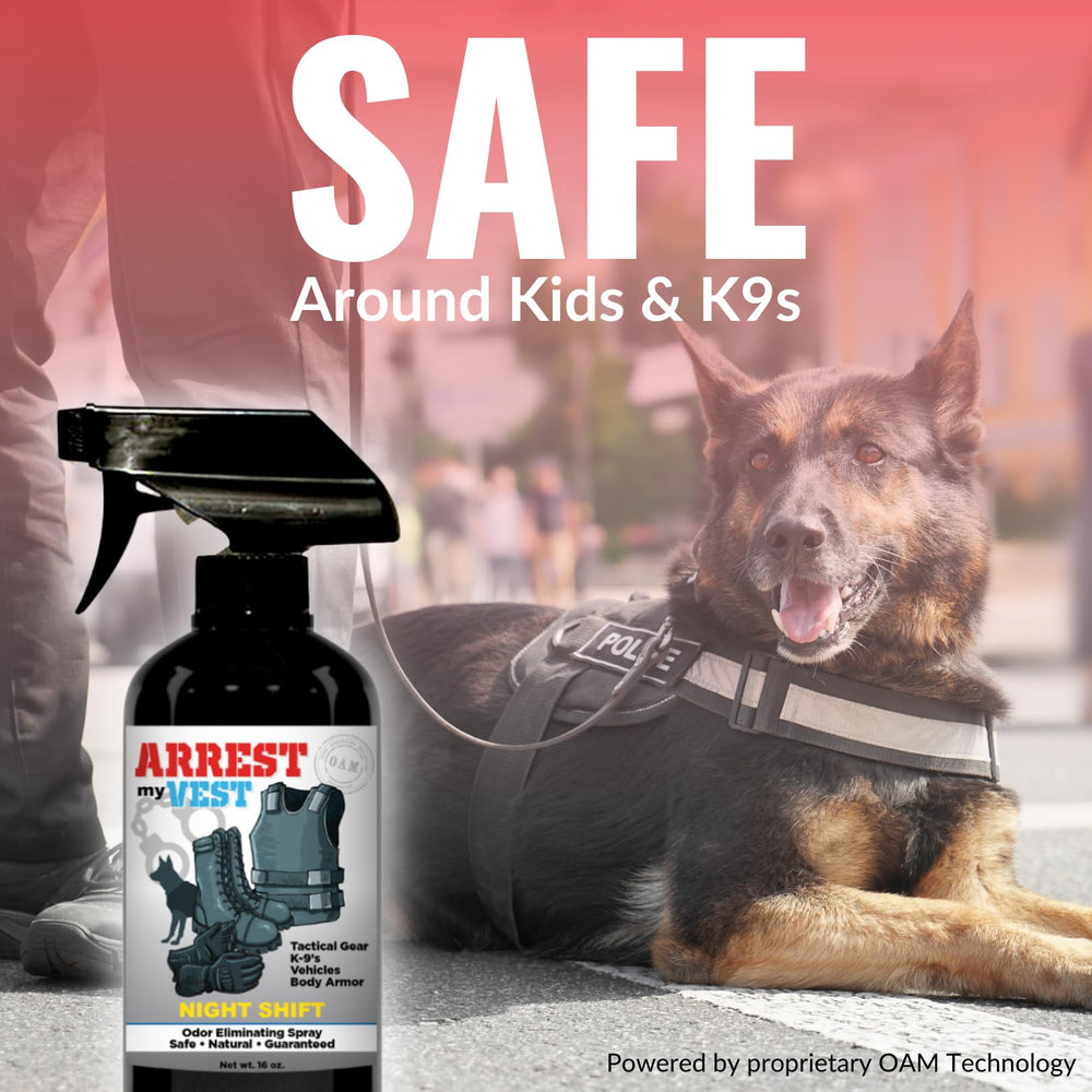 Arrest My Vest spray on patrol car interior surfaces to reduce odors