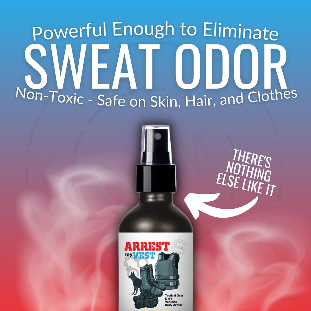 Arrest My Vest tactical gear deodorizer being used on boots and gloves