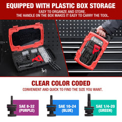 Arrow Rivnut Tool blow-mold case protects and transports tools.