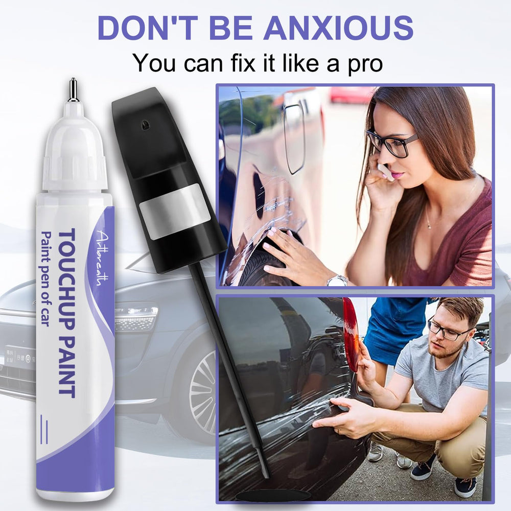 Applying touch-up on a small scratch to blend with the car surface