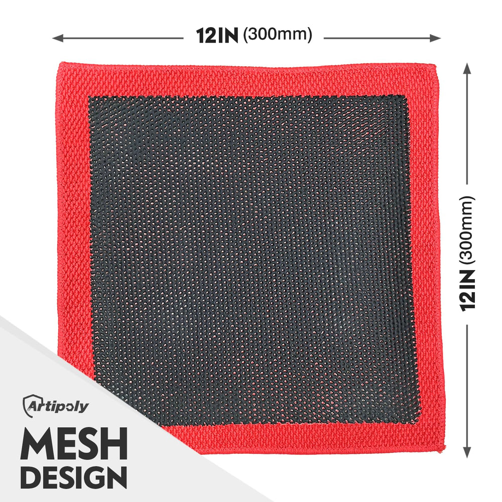 ARTIPOLY towel mesh surface hides residues to protect paint during polishing.