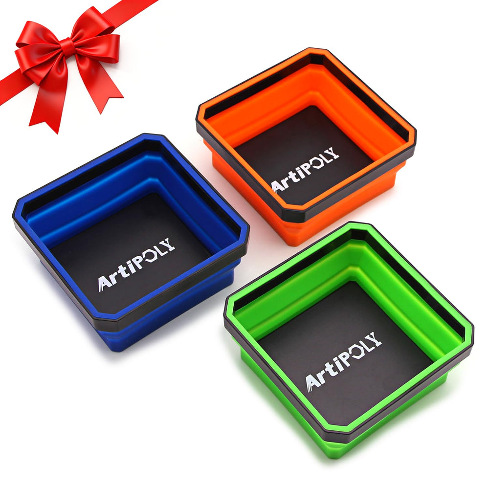 ARTIPOLY collapsible magnetic tray set keeps small parts organized and accessible.