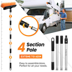 ARTIPOLY snow removal brush protects finishes while clearing snow.