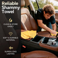 ARTIPOLY soft scratch-resistant shammy protects your car’s finish during drying.