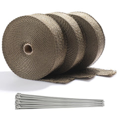 ARTR titanium exhaust wrap assembly shows universal fit and heat containment.