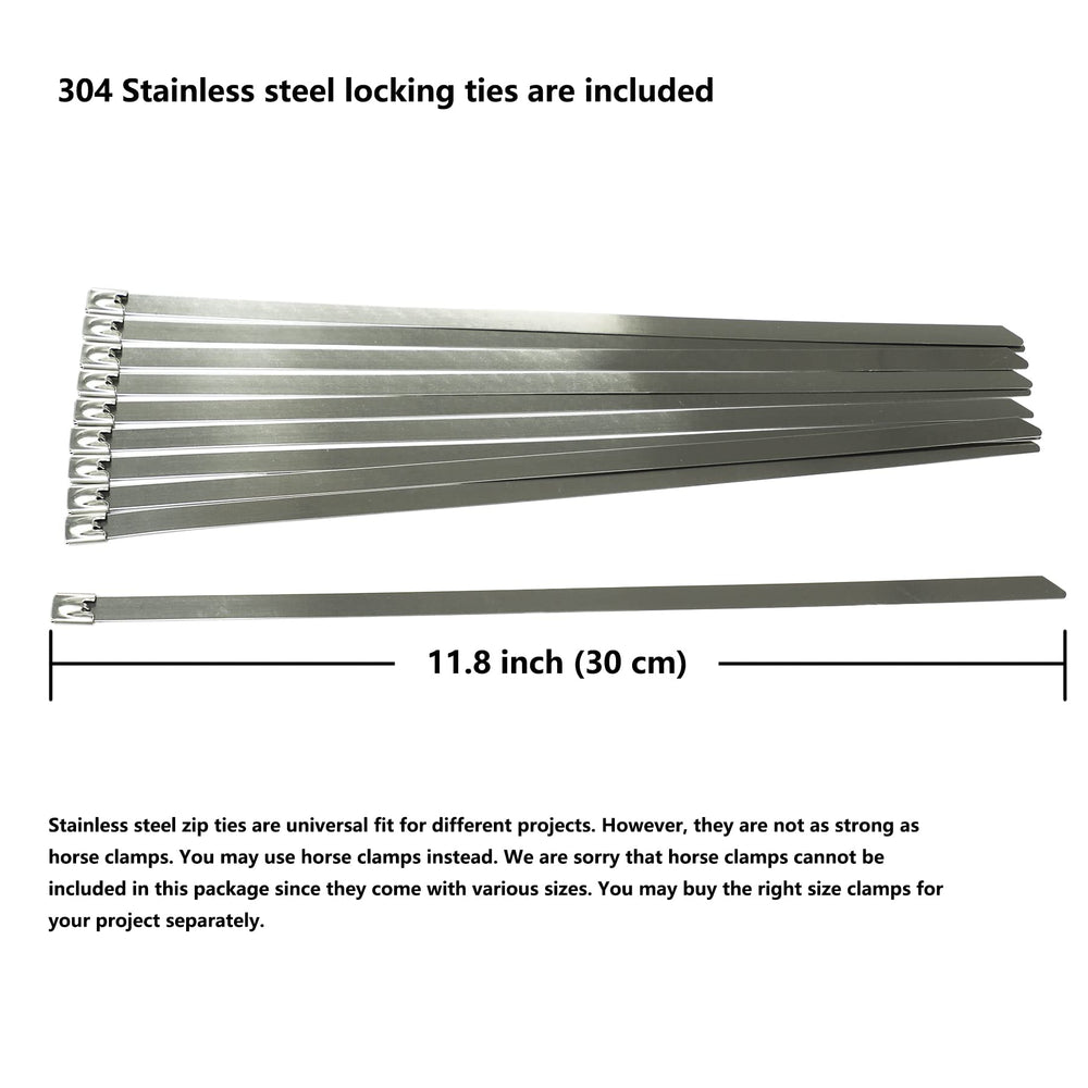 ARTR titanium exhaust wrap with stainless locking ties included for secure installation.