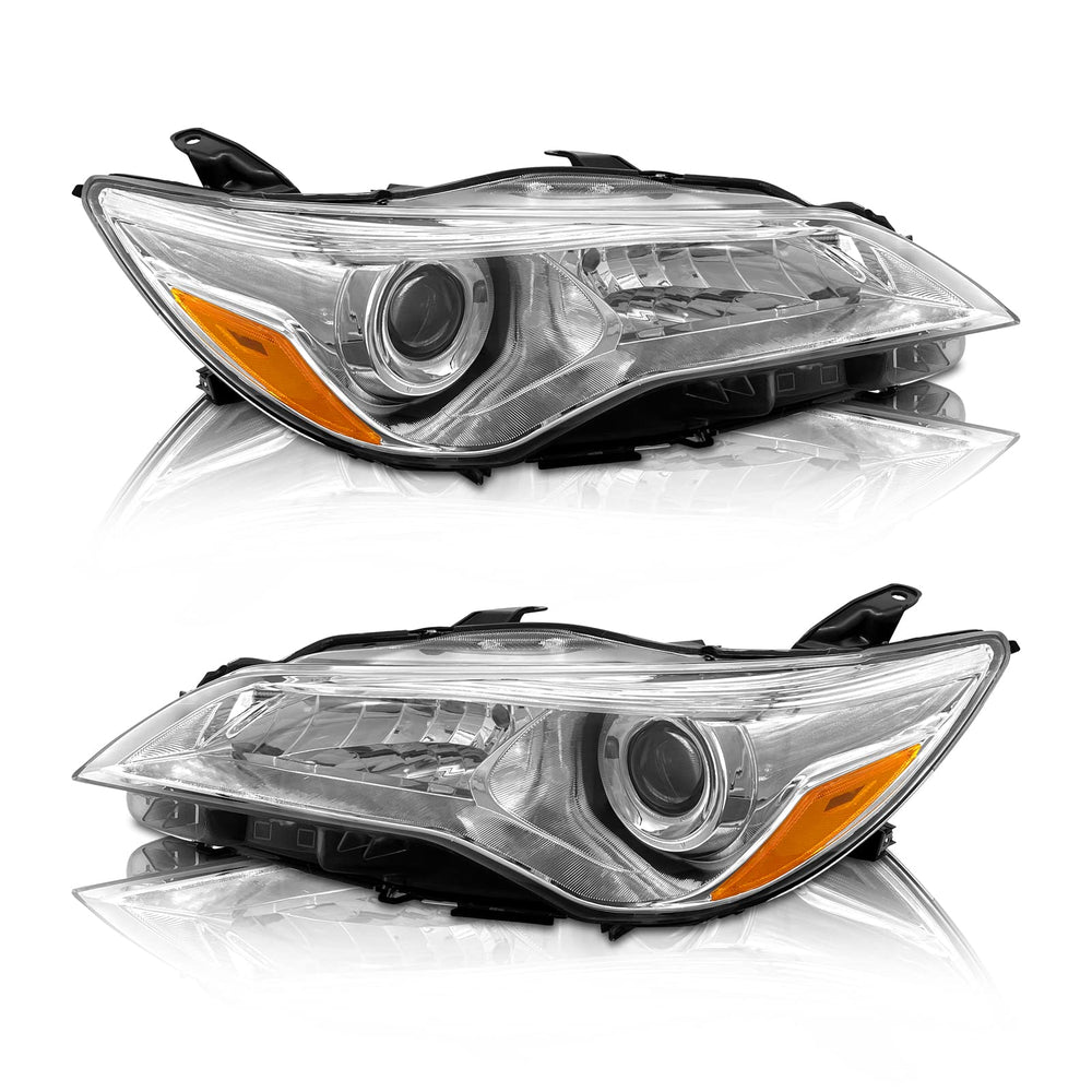 AS Autolights Camry headlight assembly driver side with chrome housing improves night visibility