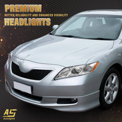 AS Camry headlight right chrome housing with clear lens improves nighttime visibility