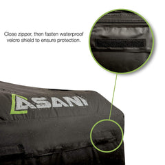 Asani eight-straps design enables secure mounting on roof racks.