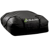 Asani waterproof roof-top bag with dry-zipper keeps gear dry during rain.