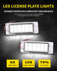 Asgohme with 18-SMD LED chips delivers bright, even white light for rear plates.