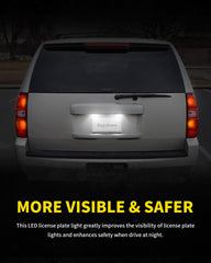 Asgohme 18-SMD LED chips deliver crisp bright white light for night driving.