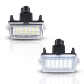 Asgohme LED license plate lights illuminate Camry rear plates at night