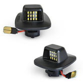 Asgohme LED license plate lights – close-up of the pair delivering bright rear illumination.
